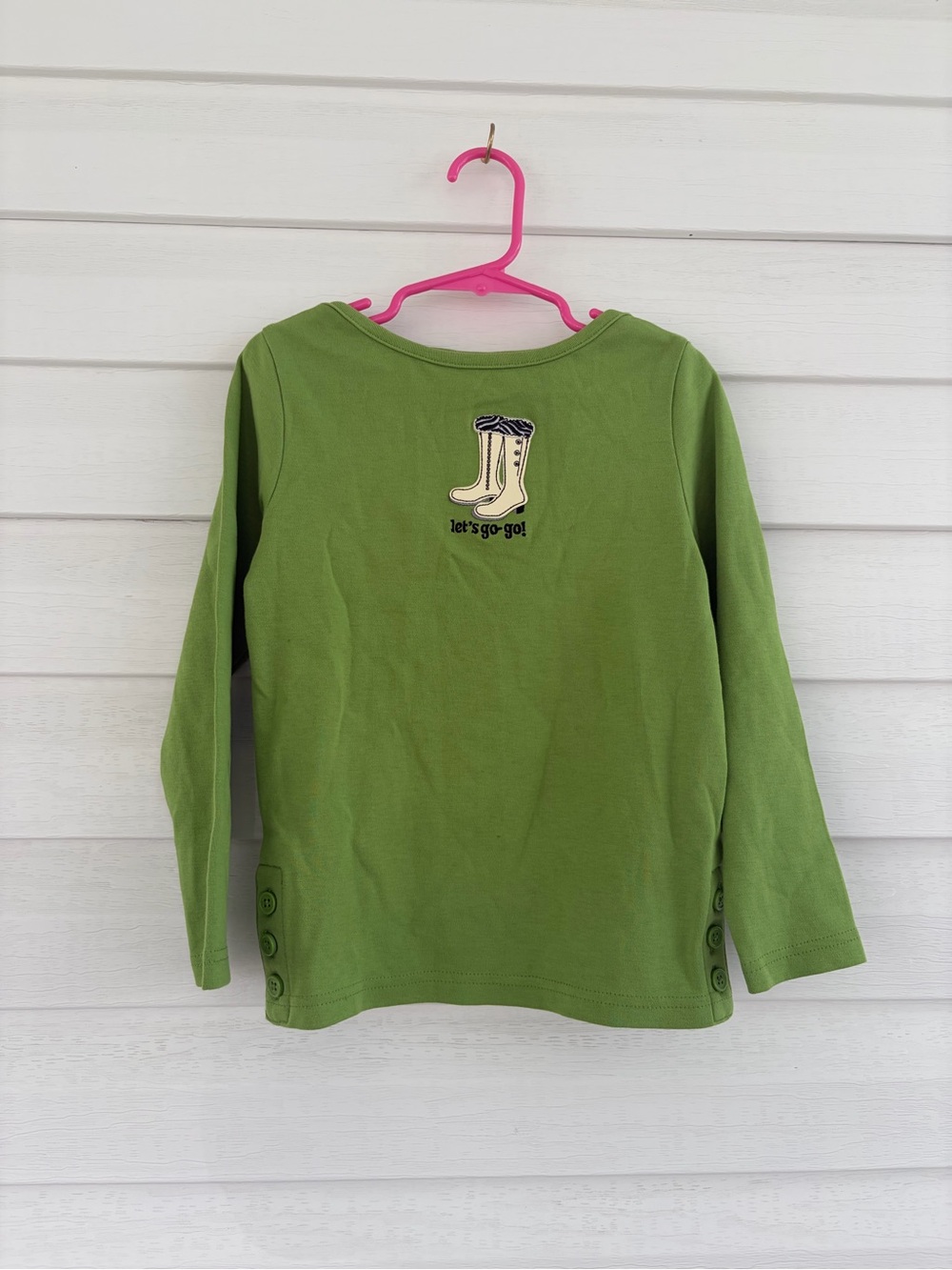 Gymboree Vintage Long Sleeve Go Go Boots Top Size 5 NWT Green Cotton Graphic Y2K